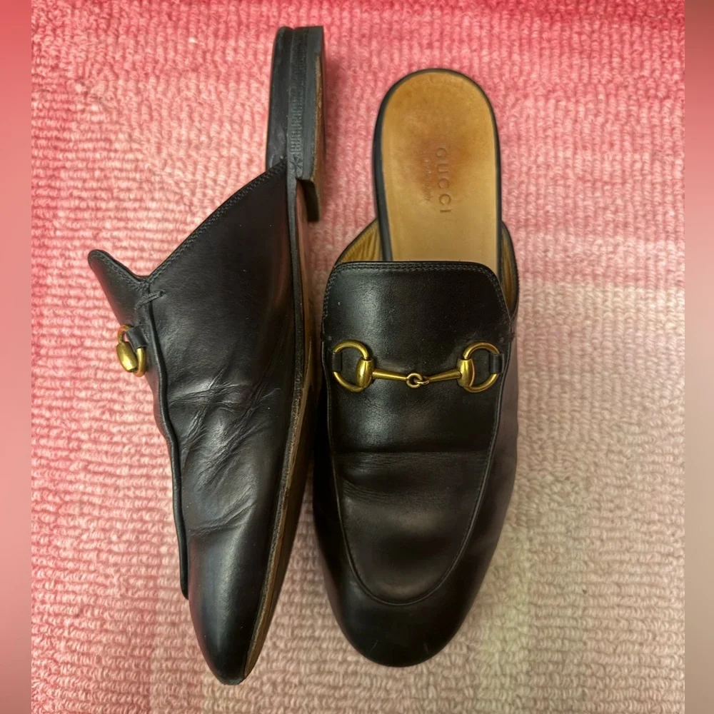 Gucci Princetown Slipper Mule in Black Leather - Picture 10 of 15